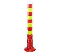 Parking Bollards, High Visibility Yellow and Red Barrier Posts for Driveways - 2 Pack