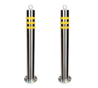 parking bollards， Parking Posts with Hanging Ring, Driveway and Traffic Control Barriers(80CM 2pcs)