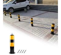 Parking bollards, Parking Safety Bollard Post with Screws, Heavy Duty 2.5mm Thicker Barricade Pipes, Driveway Barrier Warning Column for Block Off Areas Height)(4pcs,50cm (19 3/4in) Height)