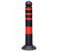 Parking bollards, Plastics for Parking Lot,Flexible Road Safety Private Caution Cones,31.5" Tall(Red)