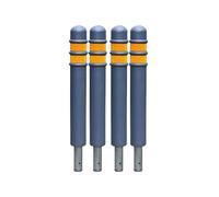 Parking Bollards - Removable Steel Bolt Down Traffic Delineators with Reflective Strips for Enhanced Road Safety & Parking Barriers