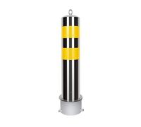 parking bollards， Security Barrier Post for Driveways, Traffic Control & Safety - Heavy-Duty Bollard(Silver (4pcs),15.9cm/6.3in)