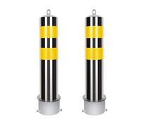 parking bollards， Security Barrier Post for Driveways, Traffic Control & Safety - Heavy-Duty Bollard(Silver (2pcs),15.9cm/6.3in)