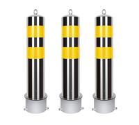 parking bollards， Security Barrier Post for Driveways, Traffic Control & Safety - Heavy-Duty Bollard(Silver (3pcs),15.9cm/6.3in)