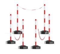 parking bollards， Traffic Control & Crowd Management Posts, & Lightweight for Parking Lots & Events(Red (6pcs))