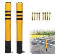 Parking bollards, with Reflective Parking Bers Safety Bollard Post for Driveways Private Car Park(76x500mm)