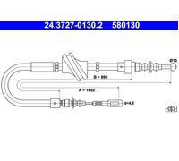 Parking Brake Cable ATE Fits AUDI 100 Avant 200 44 44Q C3 443609721E