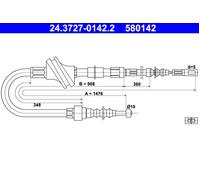 Parking Brake Cable ATE Fits AUDI 100 Avant 4A C4 4A0609721F