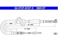 Parking Brake Cable ATE Fits AUDI 80 90 B3 893609722