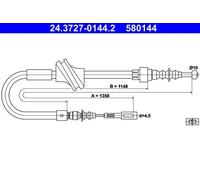 Parking Brake Cable ATE Fits AUDI 80 90 Cabriolet Coupe 8B 8G B3 B4 893609722F