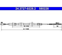 Parking Brake Cable ATE Fits BMW Z3 E36 34411163084