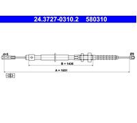Parking Brake Cable ATE Fits CITROEN Bx 4745L2