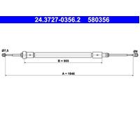 ATE 24.3727-0356.2 Hand brake cable