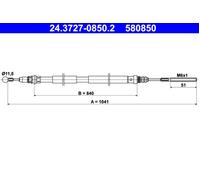 ATE 24.3727-0850.2 Handbrake cable