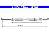 Parking Brake Cable ATE Fits CITROEN Zx 4745K8