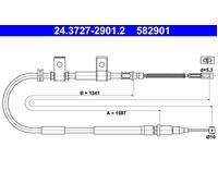 Parking Brake Cable ATE Fits DAEWOO Lanos 96245829