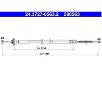 Parking Brake Cable ATE Fits FIAT Punto 46845902