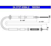 Parking Brake Cable ATE Fits FIAT Tipo 52042831