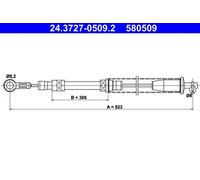 Parking Brake Cable ATE Fits FIAT Uno 7609367