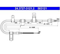 Handbrake cable 24.3727-3121.2 ATE for HYUNDAI GETZ