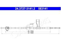 Parking Brake Cable ATE Fits HYUNDAI I10 08-17 59760-0X010