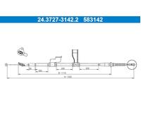 Handbrake cable 24.3727-3142.2 ATE for HYUNDAI i10 I i10 II