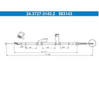 ATE 24.3727-3143.2 Hand brake cable