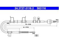 Parking Brake Cable ATE Fits HYUNDAI I30 59760-2L300