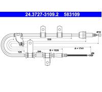 Parking Brake Cable ATE Fits HYUNDAI Santa F I 59912-26150