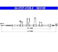 ATE 24.3727-3129.2 Hand brake cable