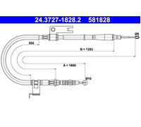 Parking Brake Cable ATE Fits MAZDA 323 F VI S B25D-44-410B
