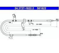 Parking Brake Cable ATE Fits MAZDA 5 C236-44-420D