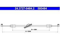 Parking brake cables ATE 24.3727-0484.2 for MERCEDES-BENZ