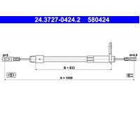 ATE 24.3727-0424.2 Cable, parking brake for MERCEDES-BENZ