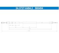 ATE 24.3727-0494.2 Handbrake cable