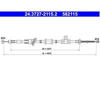 Parking Brake Cable ATE Fits MITSUBISHI Space Star MR249714