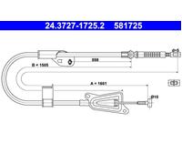 Parking Brake Cable ATE Fits NISSAN Almera II 36530-BM700
