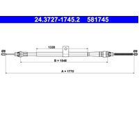 ATE 24.3727-1745.2 Handbrake cable
