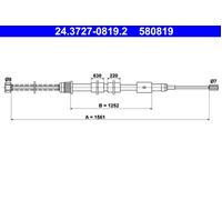ATE 24.3727-0819.2 Handbrake cable