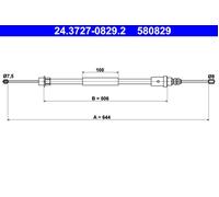 ATE 24.3727-0829.2 Handbrake cable