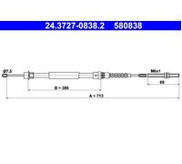 ATE 24.3727-0838.2 Handbrake cable