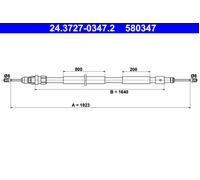 Parking Brake Cable ATE Fits PEUGEOT CITROEN Partner Box Combispace Mpv 4745Y1