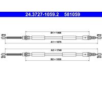 Parking Brake Cable ATE Fits RENAULT Espace III 6025370827