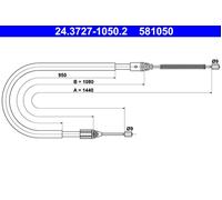 Parking Brake Cable ATE Fits RENAULT Megane I Classic 7700424470
