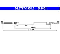 Parking Brake Cable ATE Fits RENAULT Trafic 7700307718
