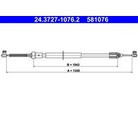 Parking Brake Cable ATE Fits RENAULT Twingo II 8200428323