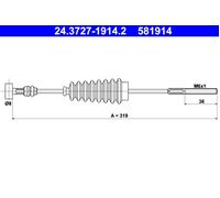 Parking Brake Cable ATE Fits TOYOTA Avensis VERSO 46410-44050