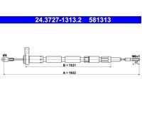 Parking Brake Cable ATE Fits VOLVO 240 260 1205743