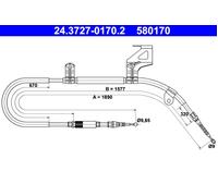 ATE 24.3727-0170.2 Hand brake cable