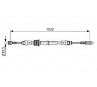 Handbrake cable 1 987 482 548 BOSCH for RENAULT MASTER III Bus MASTER III Van